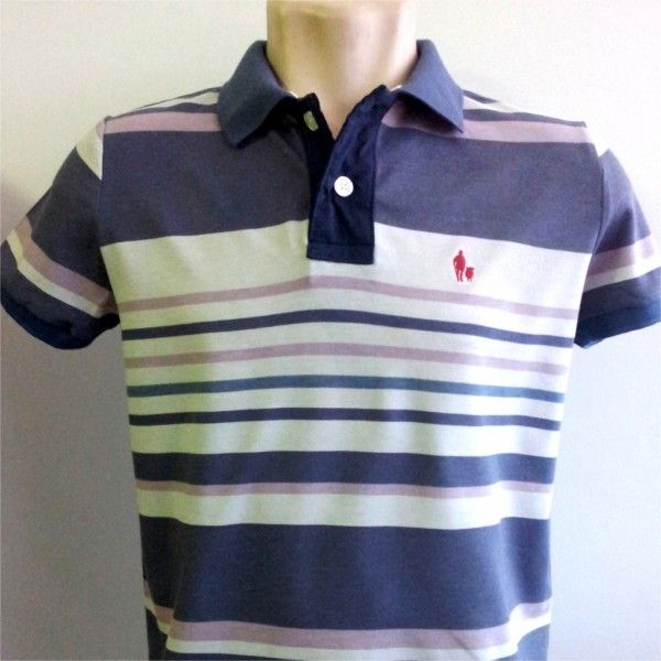 217 - Camiseta pólo masculina slim 100% algodão