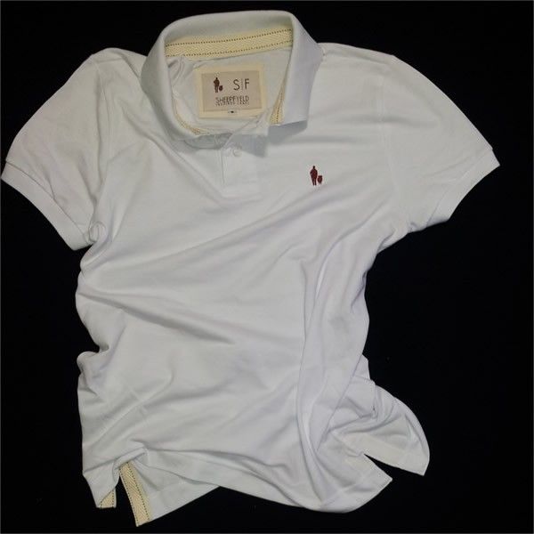 5203 - Camiseta pólo masculina slim 100% algodão
